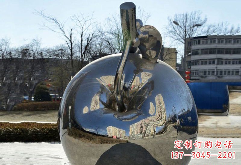 河源精致的不锈钢苹果雕塑