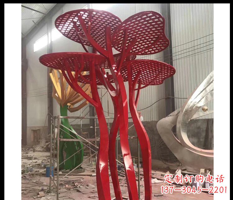 河源不锈钢抽象蘑菇景观雕塑