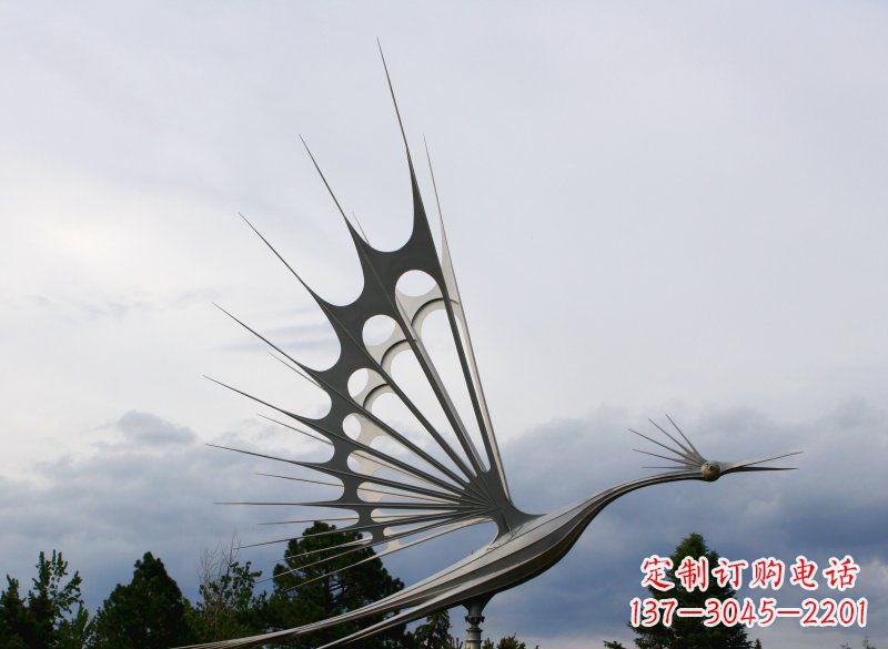 河源不锈钢抽象鸟大型动物雕塑