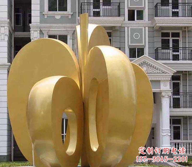 河源不锈钢抽象苹果雕塑