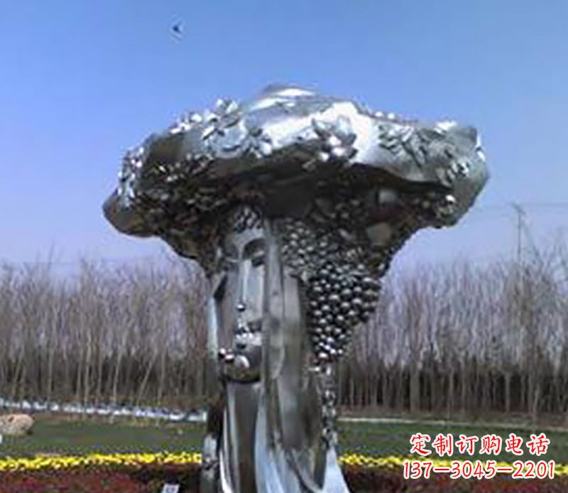 河源不锈钢抽象葡萄公园景观雕塑