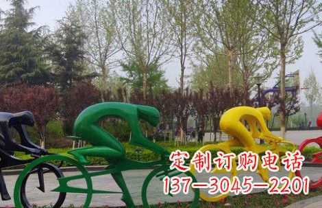 河源不锈钢抽象骑自行车人物雕塑