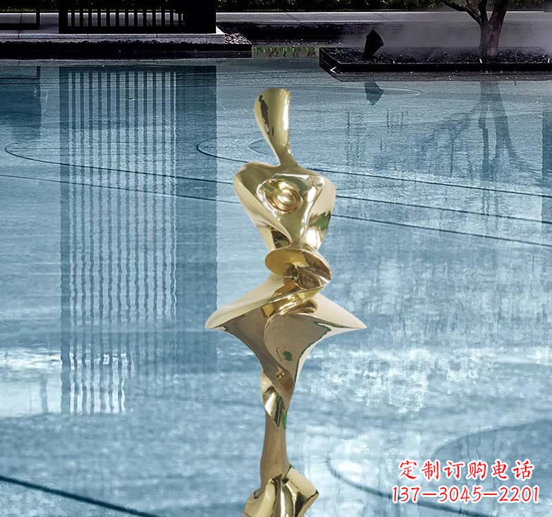 河源不锈钢抽象人体雕塑
