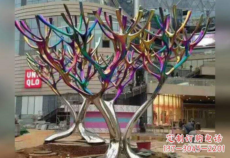 河源不锈钢抽象树枝雕塑