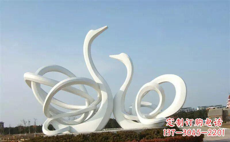 河源不锈钢抽象天鹅雕塑 (4)