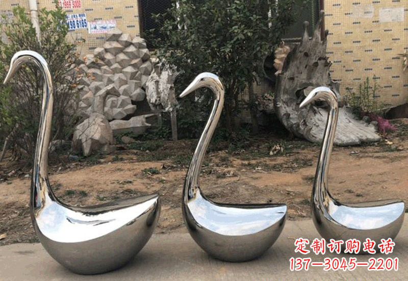 河源不锈钢抽象天鹅座椅雕塑