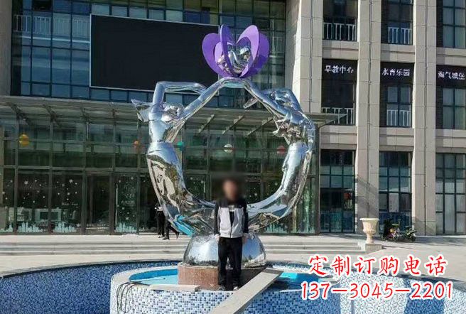河源不锈钢抽象跳舞的女孩雕塑