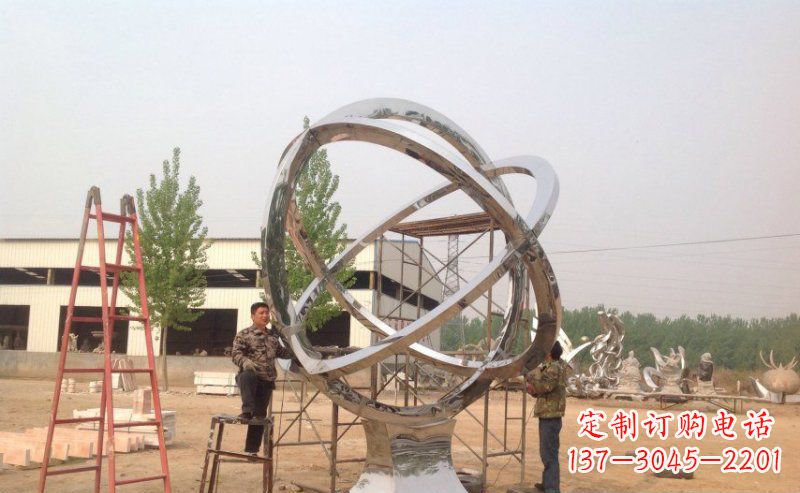 河源不锈钢抽象圆环雕塑 (2)