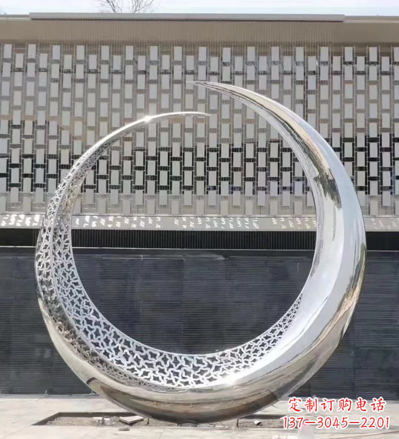 河源不锈钢抽象月亮雕塑