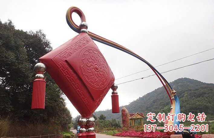 河源不锈钢抽象中国结拱门