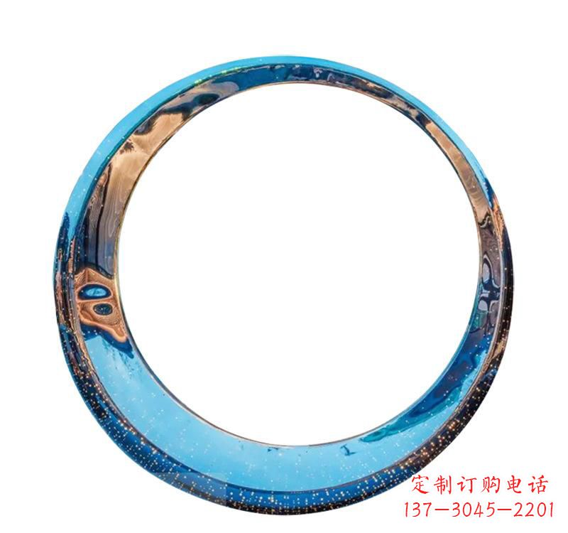 河源不锈钢创意景观圆环雕塑