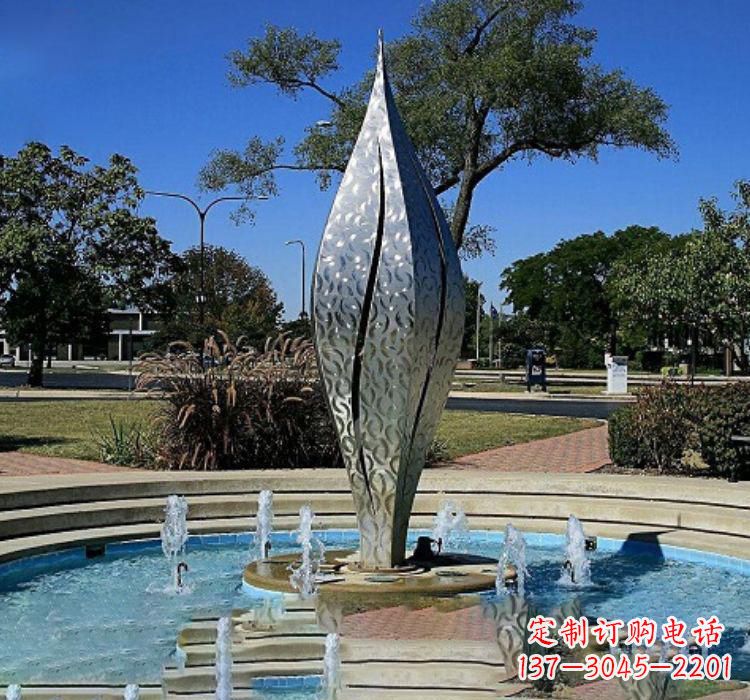 河源不锈钢创意浪花喷泉雕塑