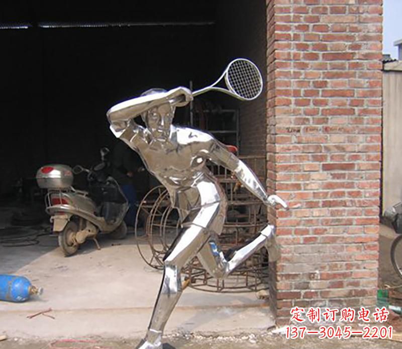 河源不锈钢打羽毛球雕塑