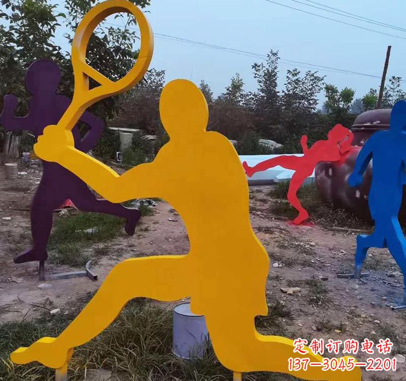 河源不锈钢打羽毛球雕塑2