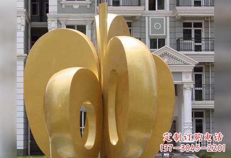 河源不锈钢大型抽象苹果雕塑