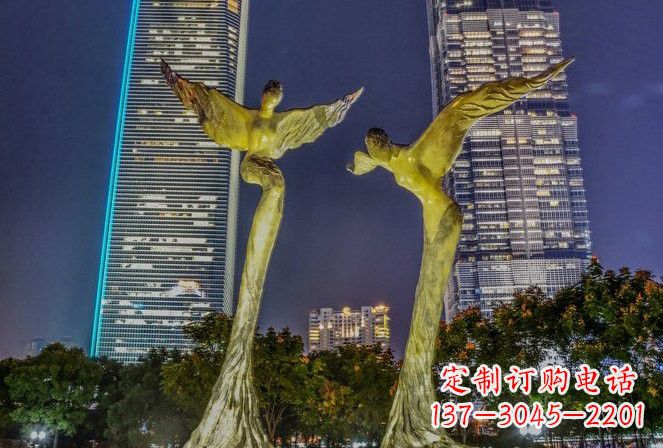 河源不锈钢大型天使雕塑一种极具震撼力的艺术之作