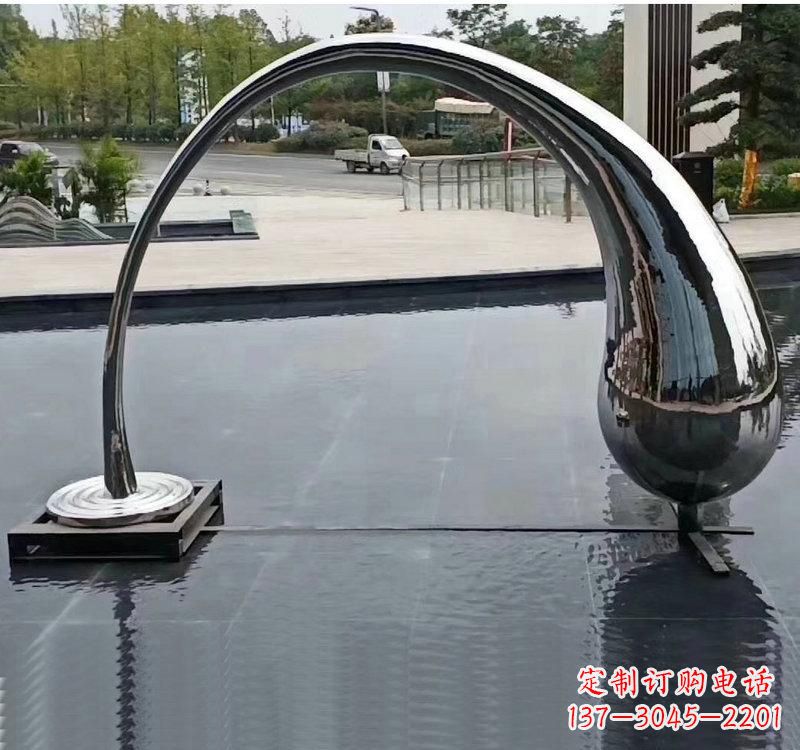 河源不锈钢大型水滴抽象雕塑