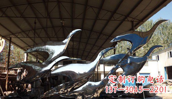 河源不锈钢大雁雕塑 (2)