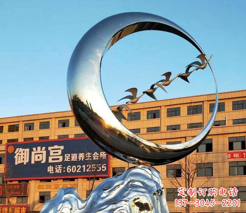 河源不锈钢大雁雕塑1