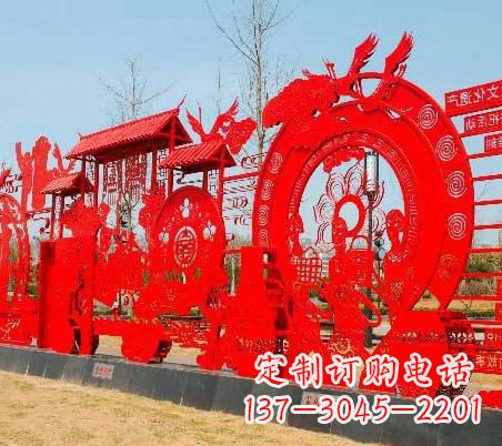河源不锈钢党旗党建雕塑