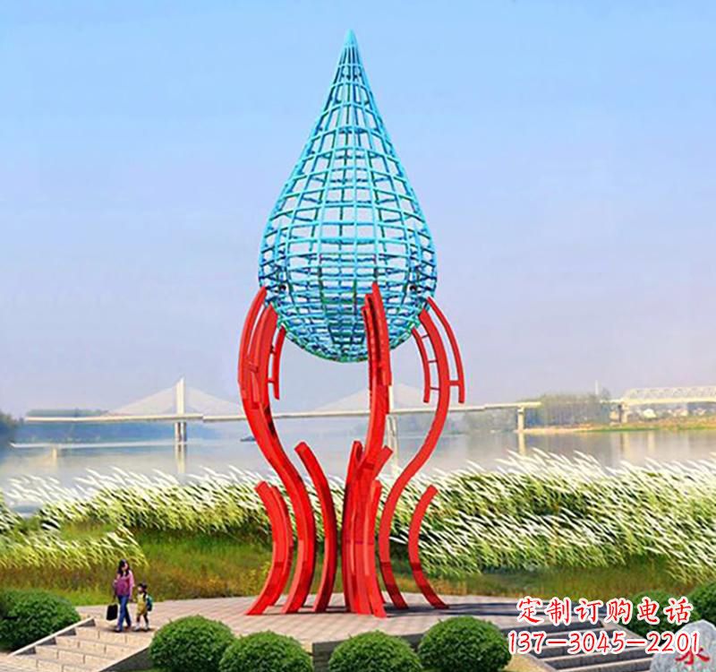 河源不锈钢灯泡水滴雕塑