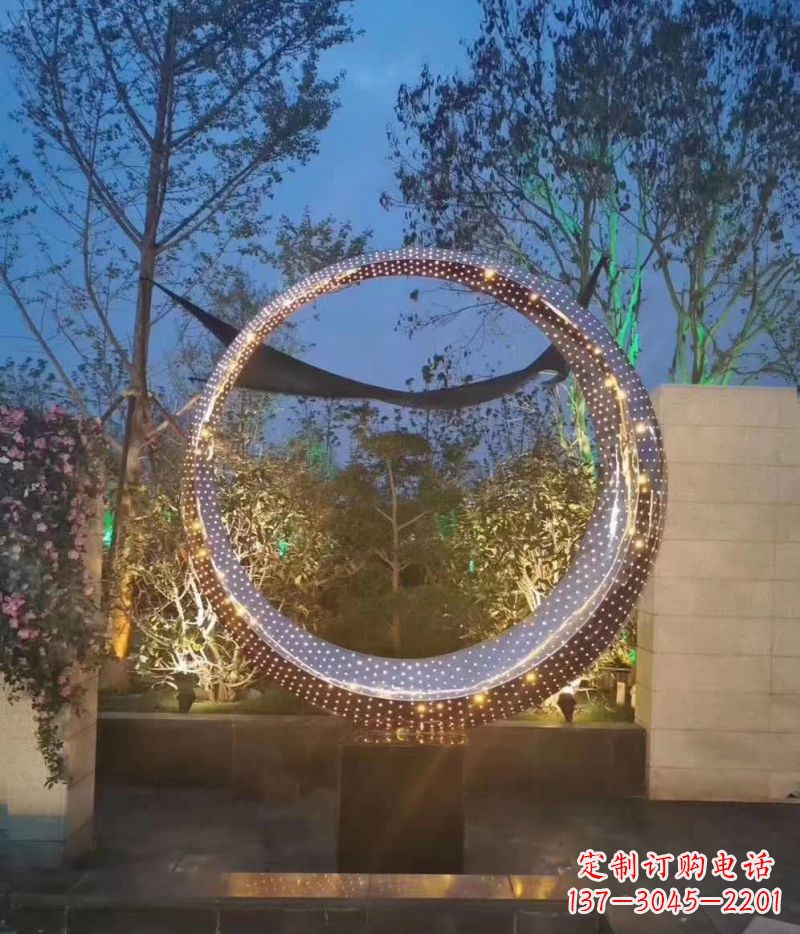 河源不锈钢灯饰景观圆环