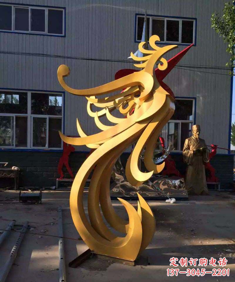 河源不锈钢雕刻凤凰雕塑传承精美工艺