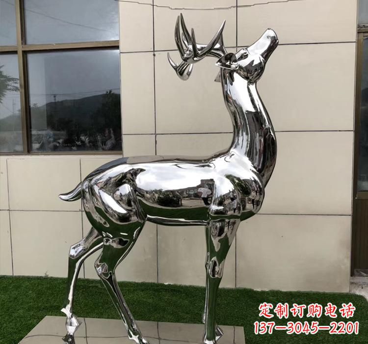 河源不锈钢动物梅花鹿雕塑