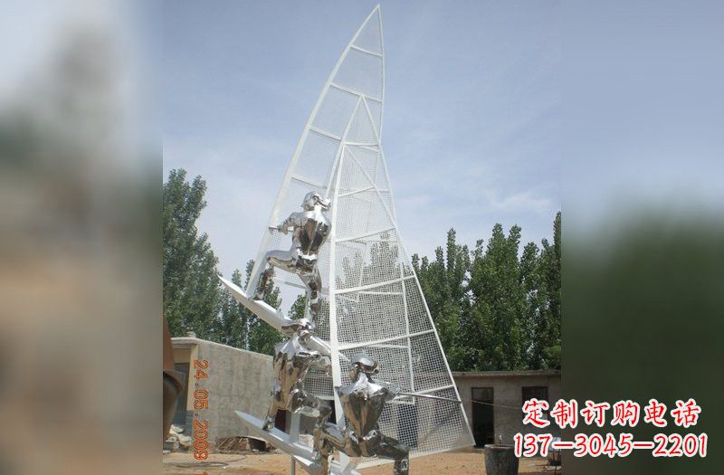 河源不锈钢帆船雕塑精美的艺术品