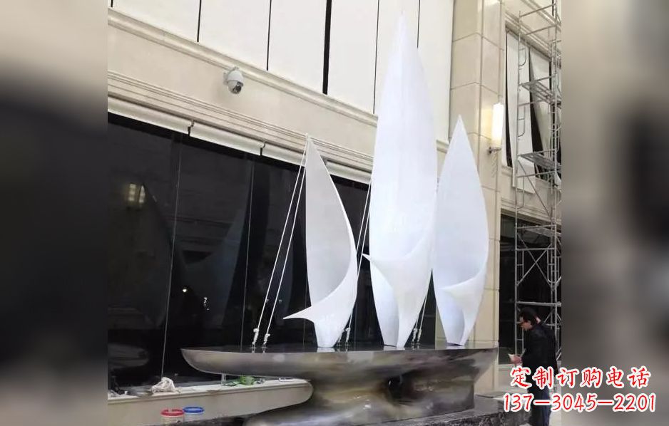 河源不锈钢帆船海洋迷人的雕塑