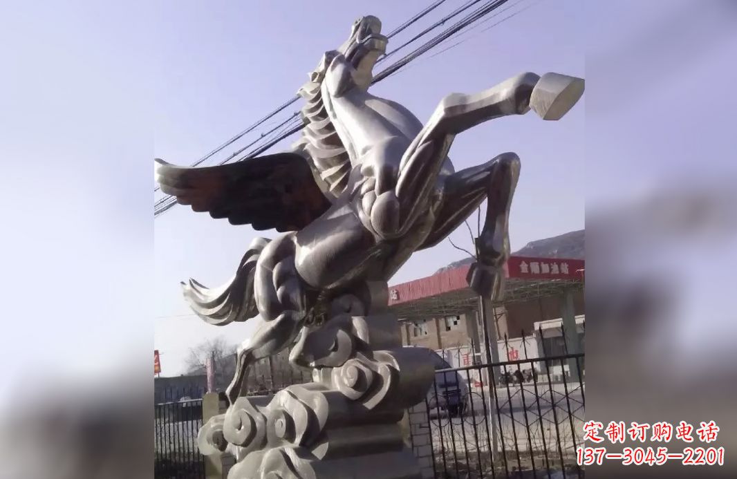 河源不锈钢飞马雕塑精致美观的艺术作品