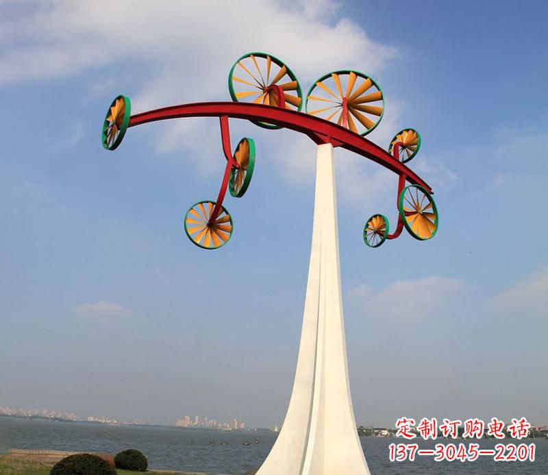 河源不锈钢风车烤漆雕塑