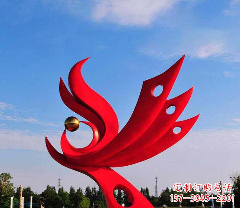 河源不锈钢凤凰宝地雕塑