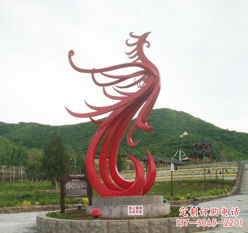 河源不锈钢凤凰抽象雕塑2