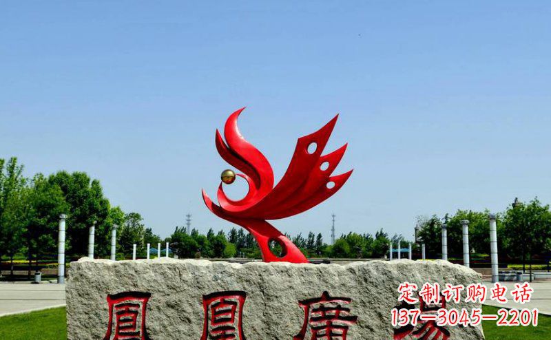河源不锈钢凤凰景观雕塑 (3)