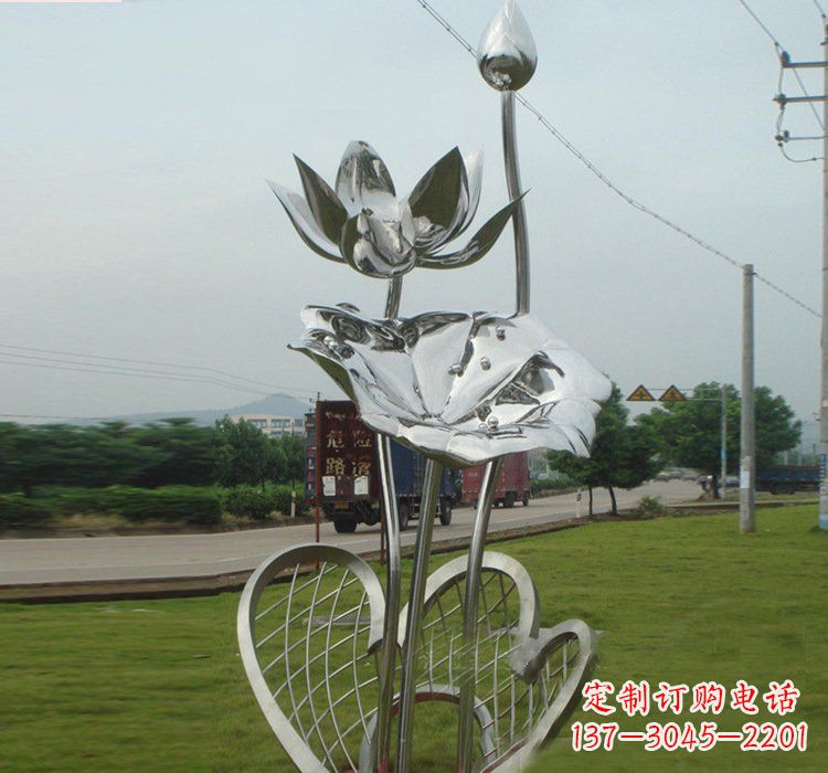 河源不锈钢荷叶雕塑——精美优雅的艺术品