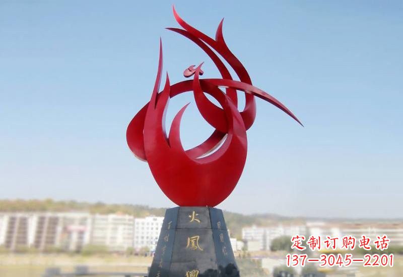 河源凤凰雕塑——点缀不锈钢公园