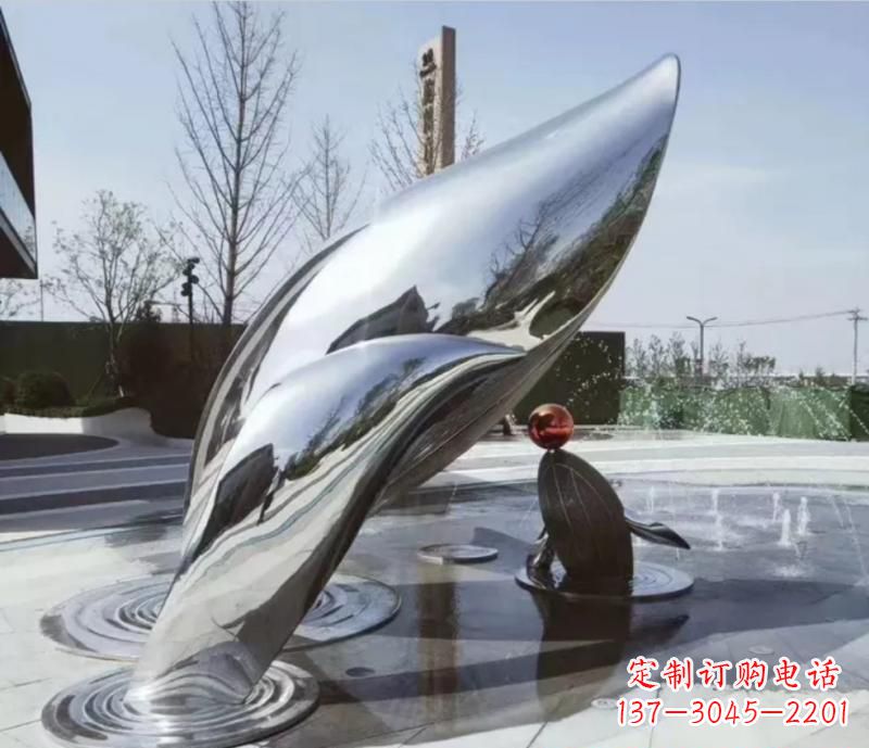 河源精美不锈钢海豚雕塑