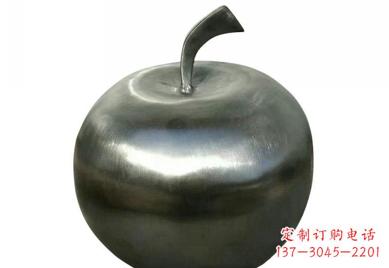 河源不锈钢苹果雕塑精美的艺术之作
