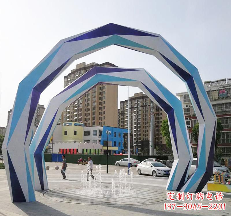 河源不锈钢拱门创意雕塑