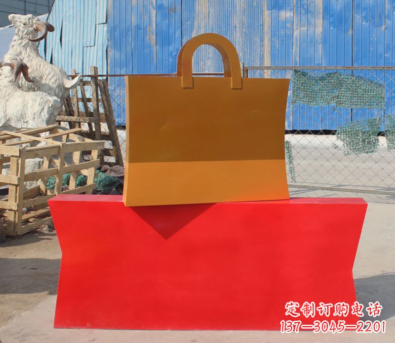 河源精美不锈钢购物袋雕塑