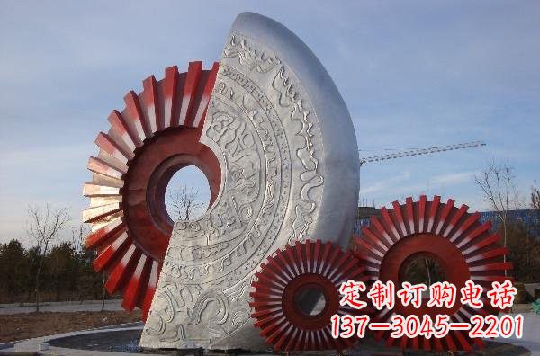 河源不锈钢广场抽象齿轮雕塑