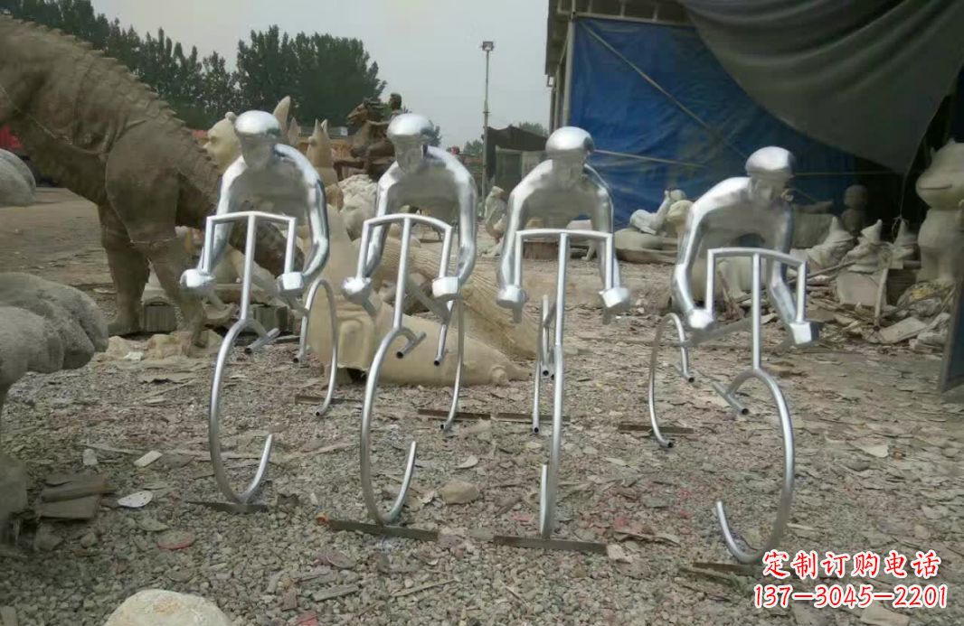 河源不锈钢自行车雕塑——美丽的自行车文化精神