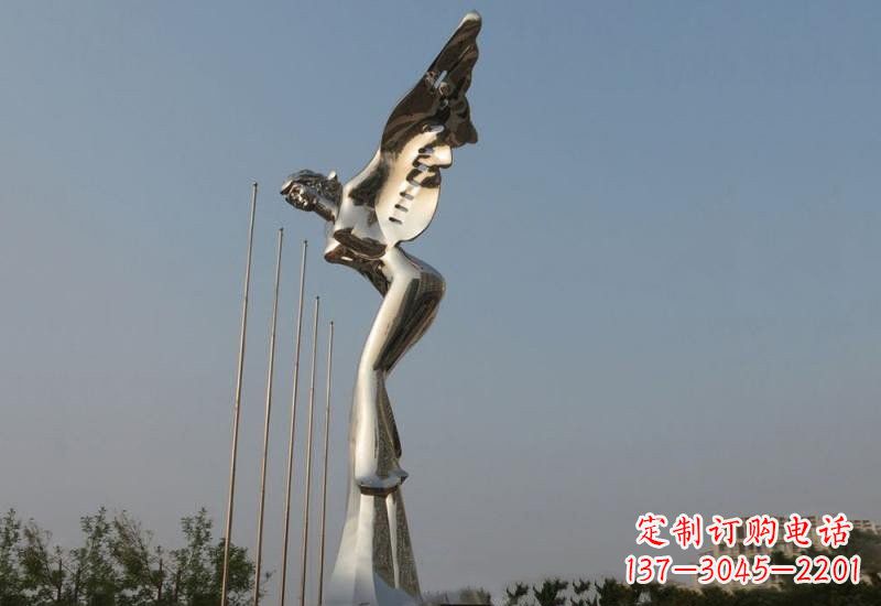 河源不锈钢天使雕塑精美而优雅