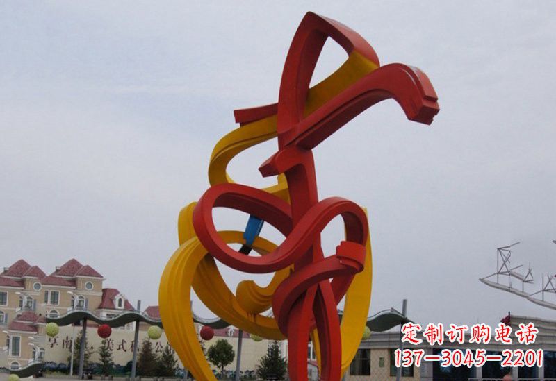 河源不锈钢广场抽象音符雕塑
