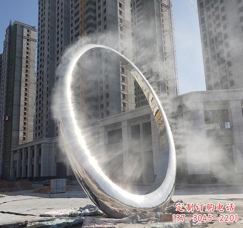 河源不锈钢圆环雕塑给城市带来独特美感
