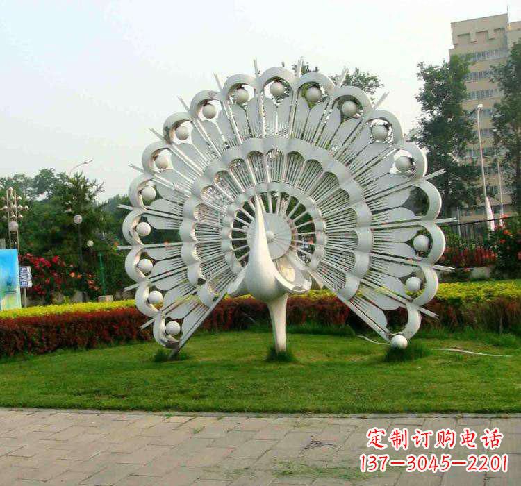 河源不锈钢广场动物孔雀雕塑