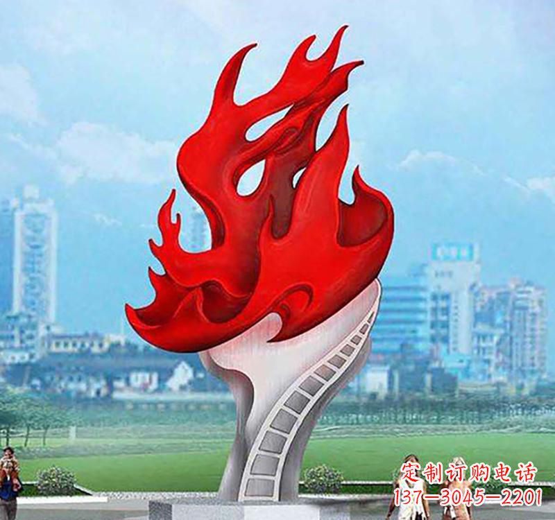 河源不锈钢广场火炬雕塑