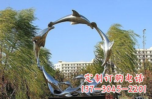 河源不锈钢海豚雕塑美的化身