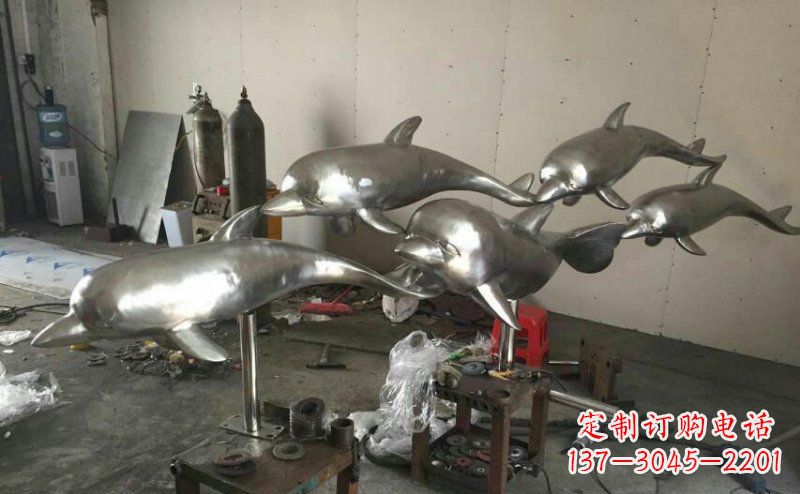 河源不锈钢海豚雕塑